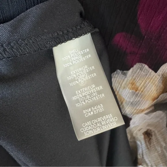 Calvin Klein V-Neck 3/4 Sleeve Crinkled Chiffon Floral Shift Dress Size 8 - Picture 7 of 7